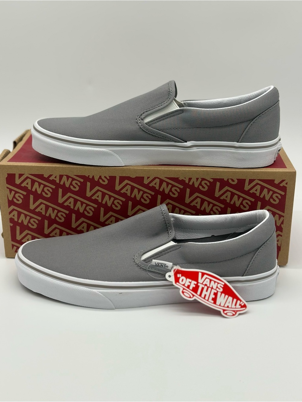 Vans Classic Slip-On Canvas — Gray & White